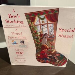Sealed box - A boy's Stocking shaped Jigsaw Puzzle